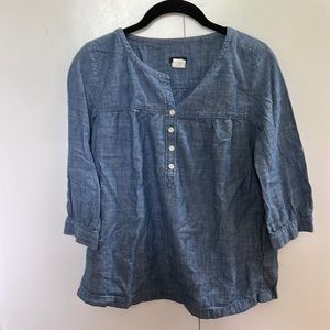 J Crew Denim / Blue top with buttons